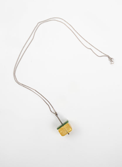NZ Kauri Copal Gum, NZ Pounamu &amp; Titanium Necklace