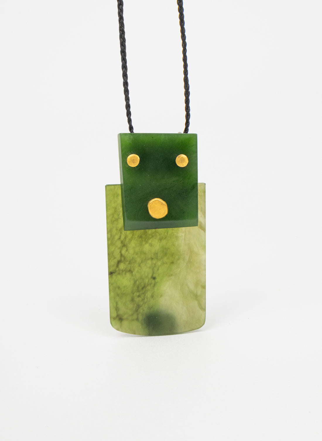 NZ Pounamu &amp; 24ct Gold Necklace