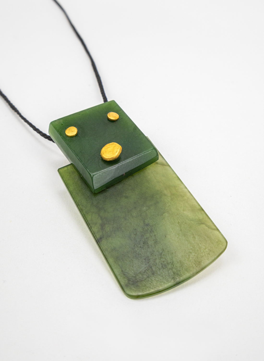 NZ Pounamu &amp; 24ct Gold Necklace