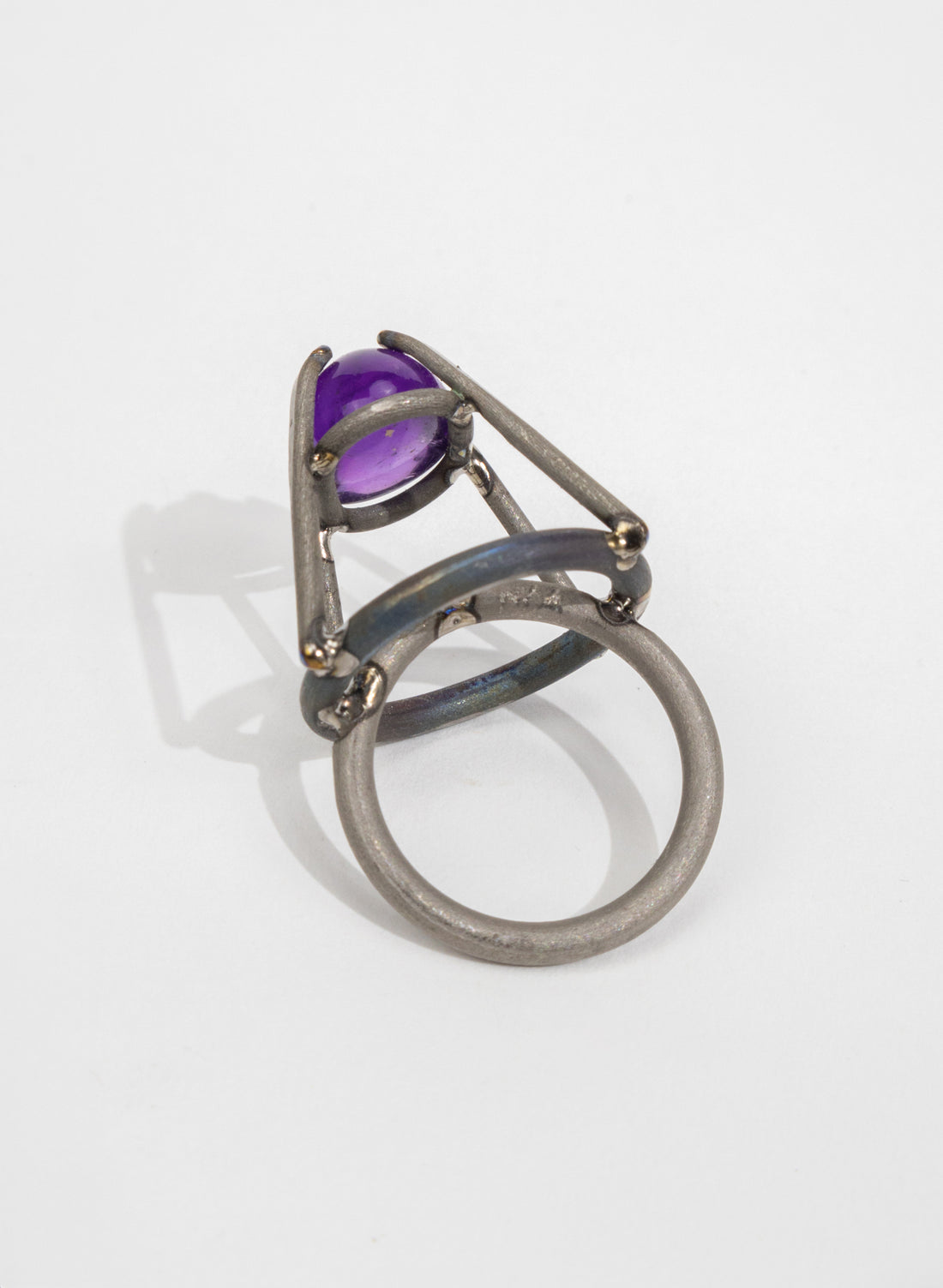 Amethyst &amp; Titanium Ring