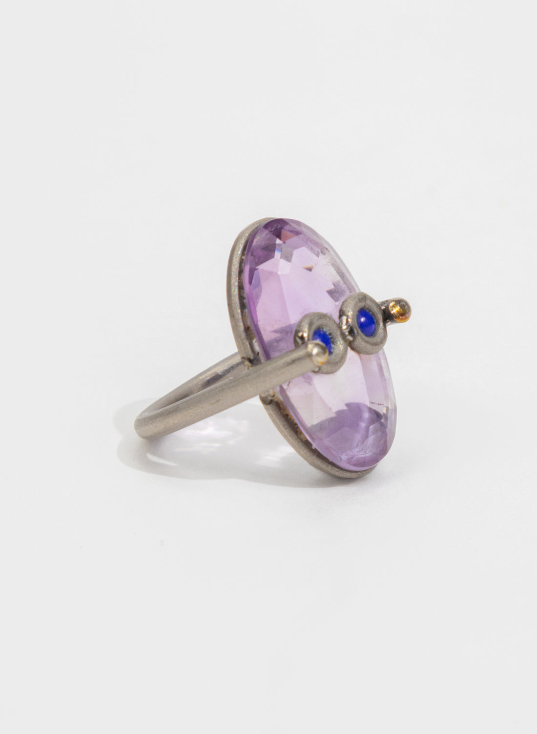 Amethyst, Lapis Lazuli &amp; Titanium Ring