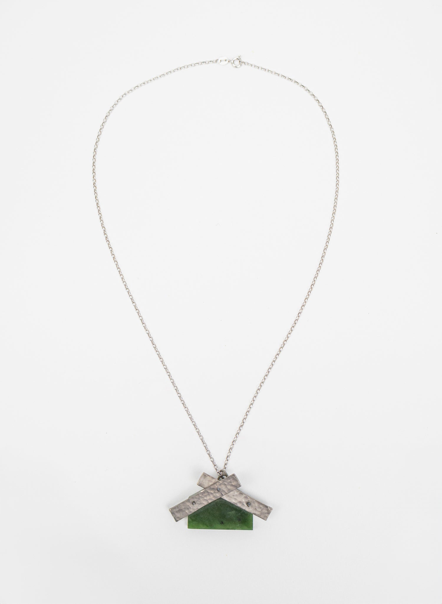 NZ Pounamu Whare &amp; Titanium Necklace