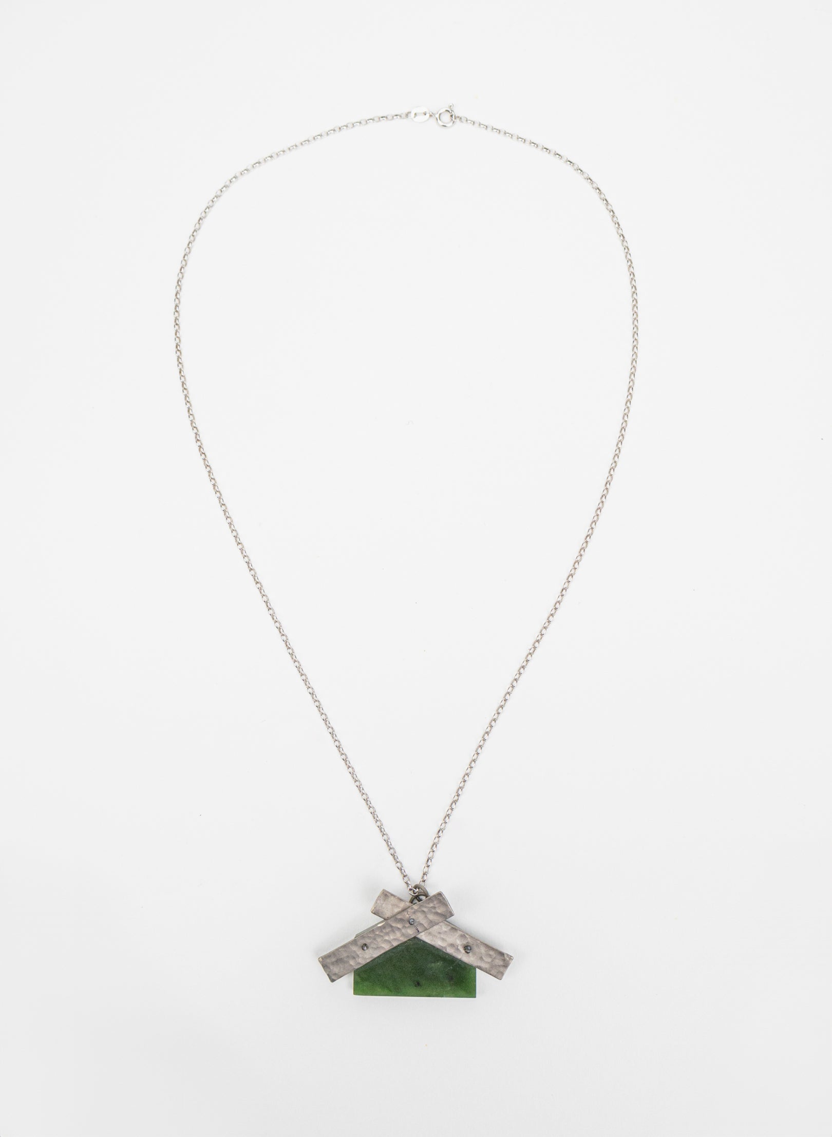 NZ Pounamu Whare &amp; Titanium Necklace