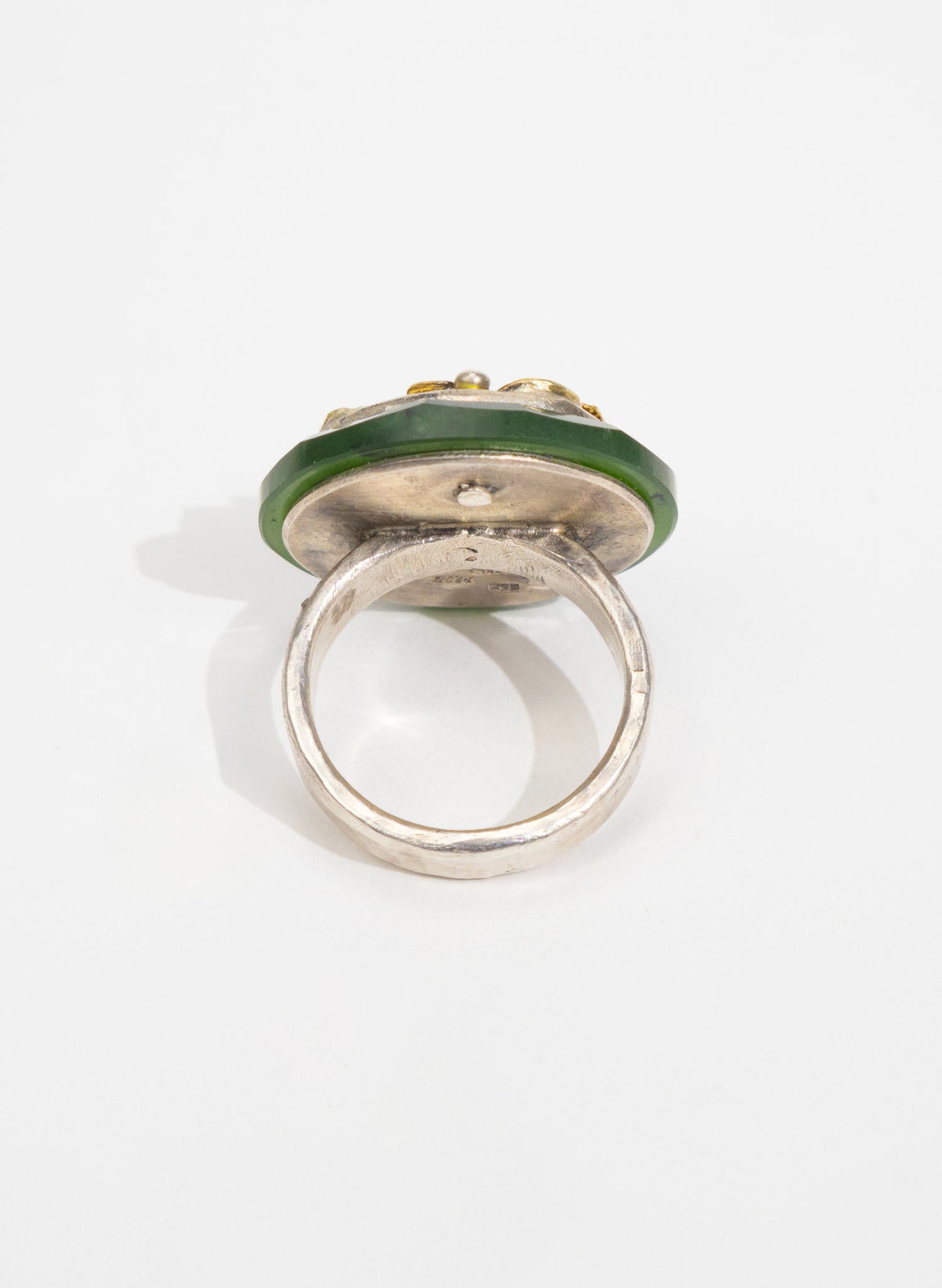 NZ Pounamu, Ruby and 24ct Gold Ring