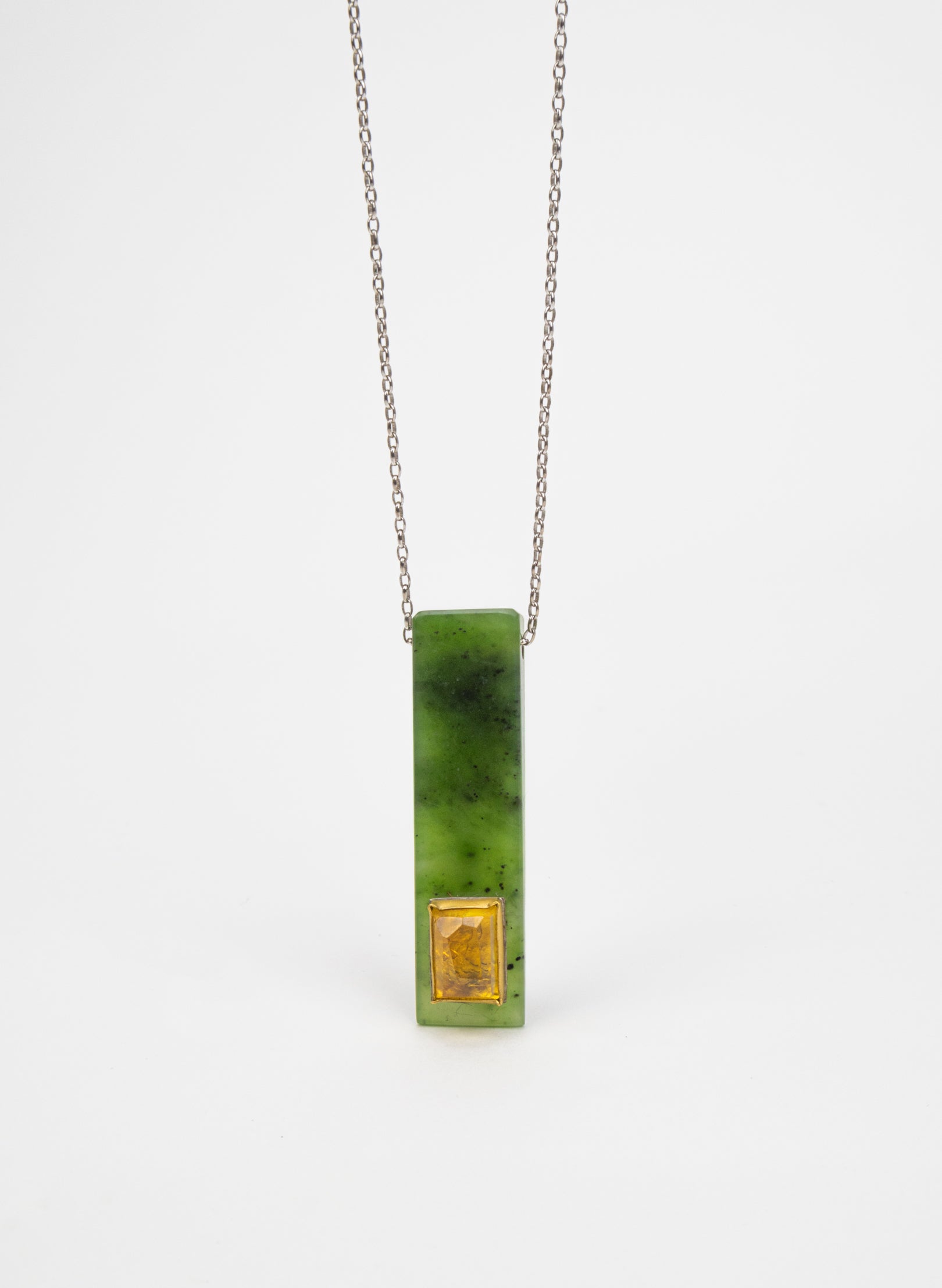 NZ Pounamu, Amber &amp; 24ct Gold Necklace