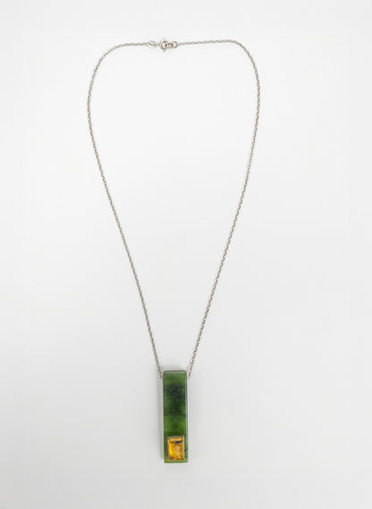 NZ Pounamu, Amber &amp; 24ct Gold Necklace