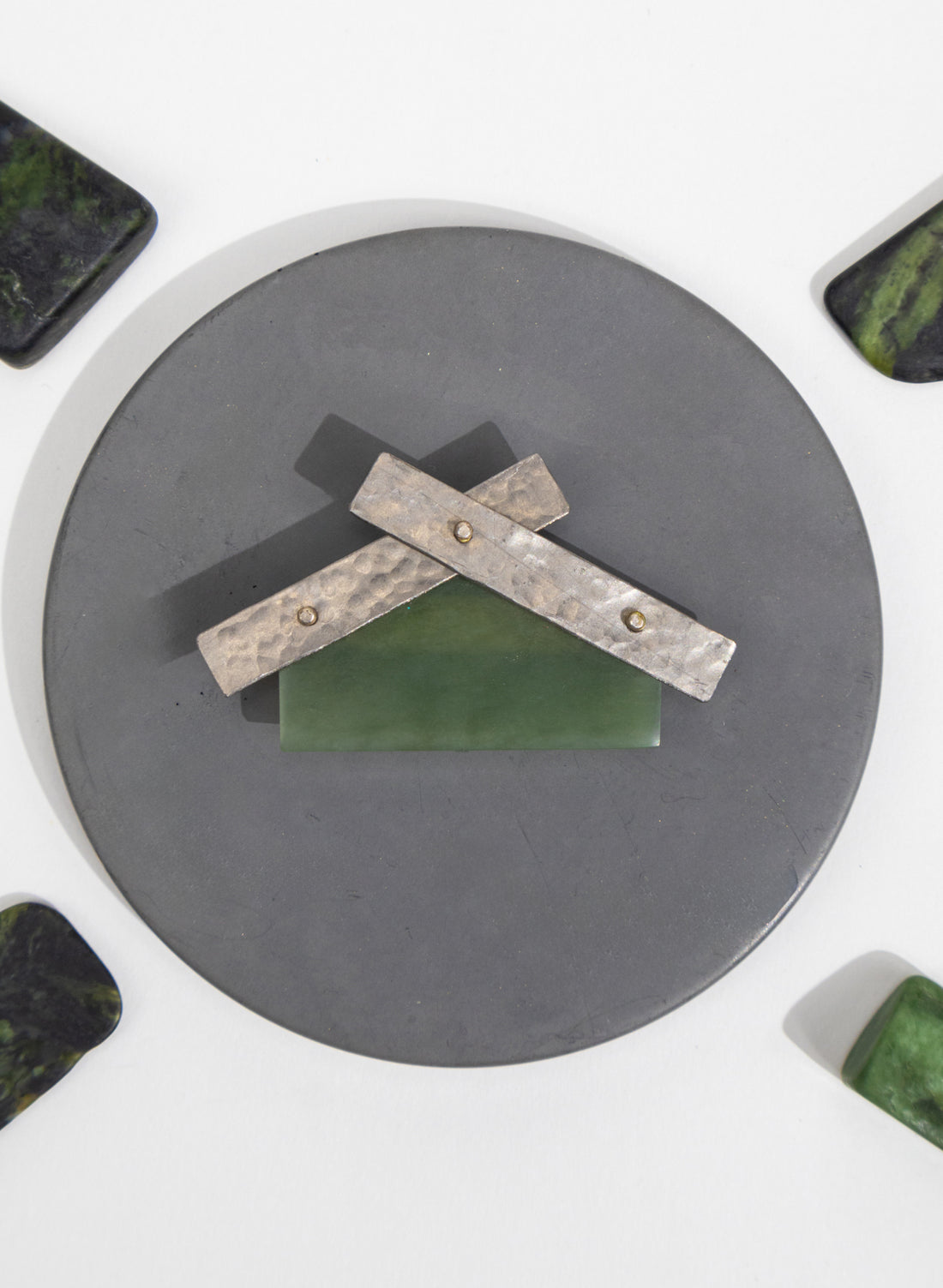 Pounamu Whare Brooch