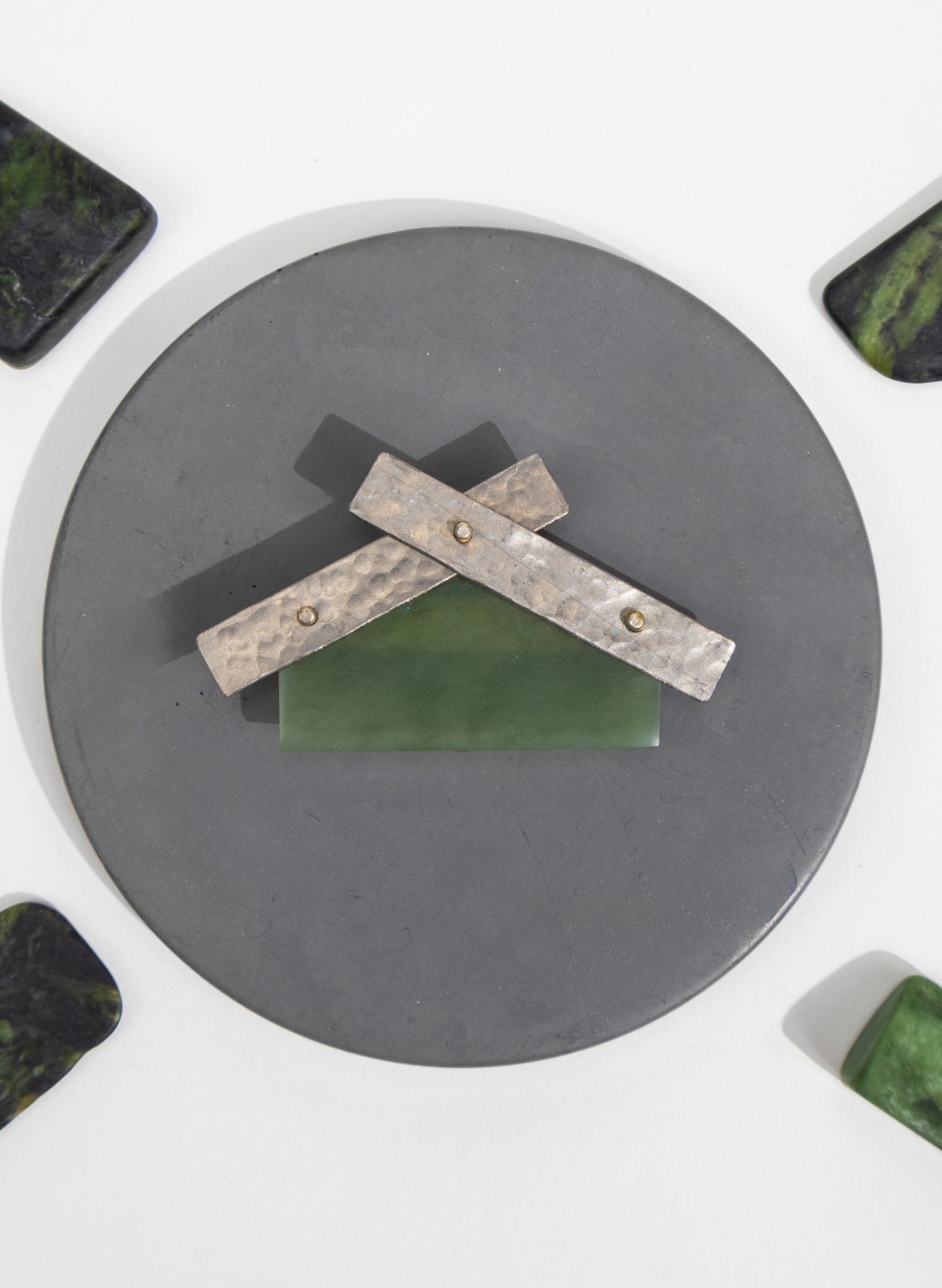 Pounamu Whare Brooch