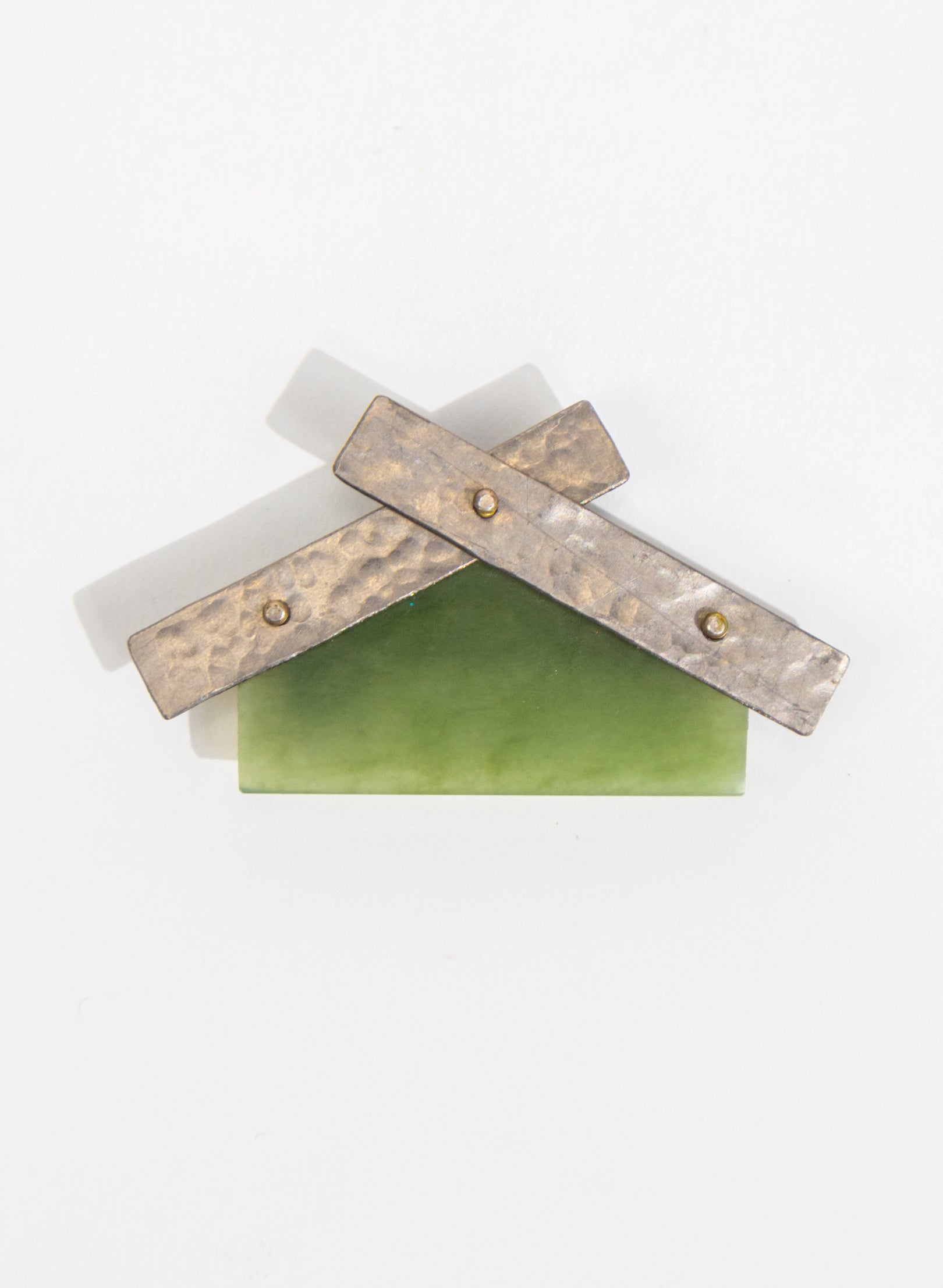 Pounamu Whare Brooch