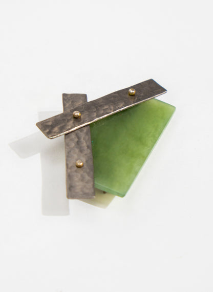 Pounamu Whare Brooch