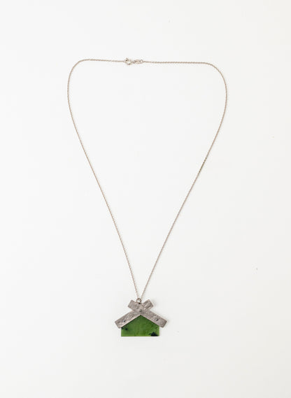 Pounamu Whare & Titanium Necklace