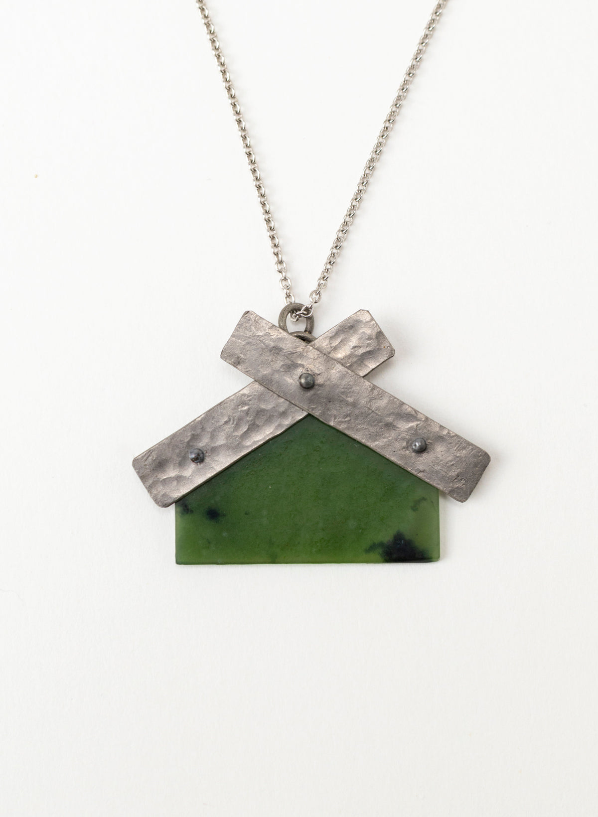 Pounamu Whare & Titanium Necklace