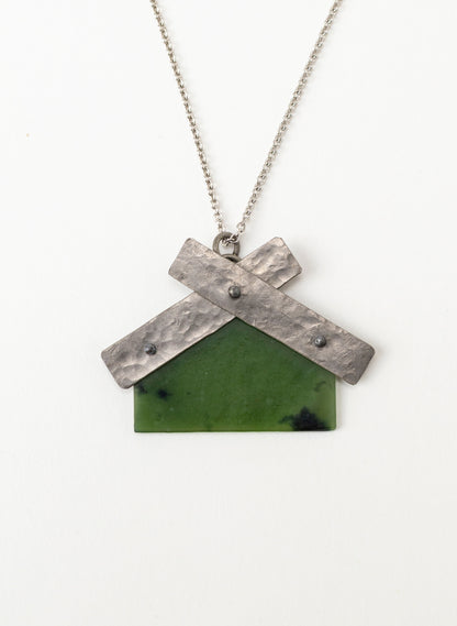 Pounamu Whare & Titanium Necklace