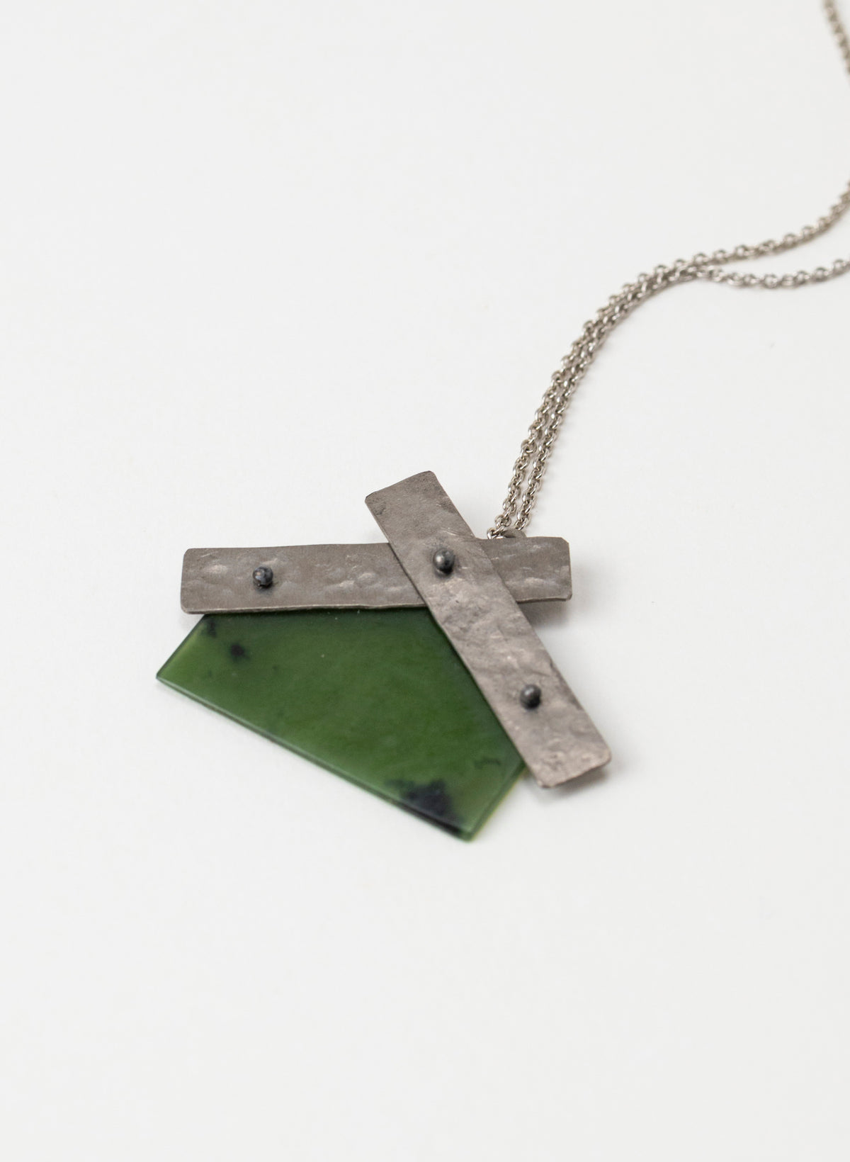 Pounamu Whare & Titanium Necklace