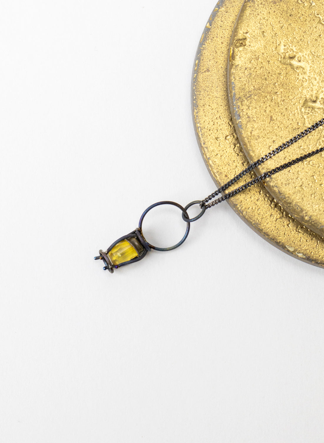 Amber & Titanium Necklace