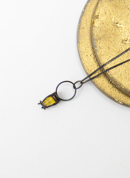 Amber & Titanium Necklace