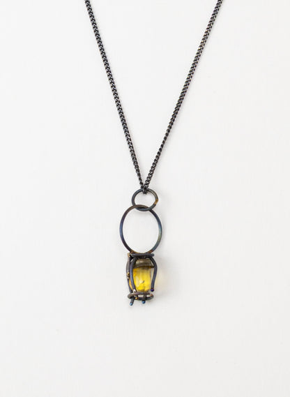 Amber & Titanium Necklace