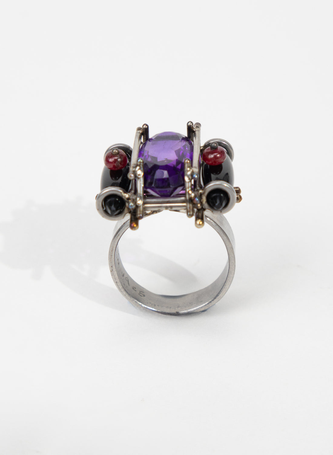Amethyst, Onyx, Ruby Ring