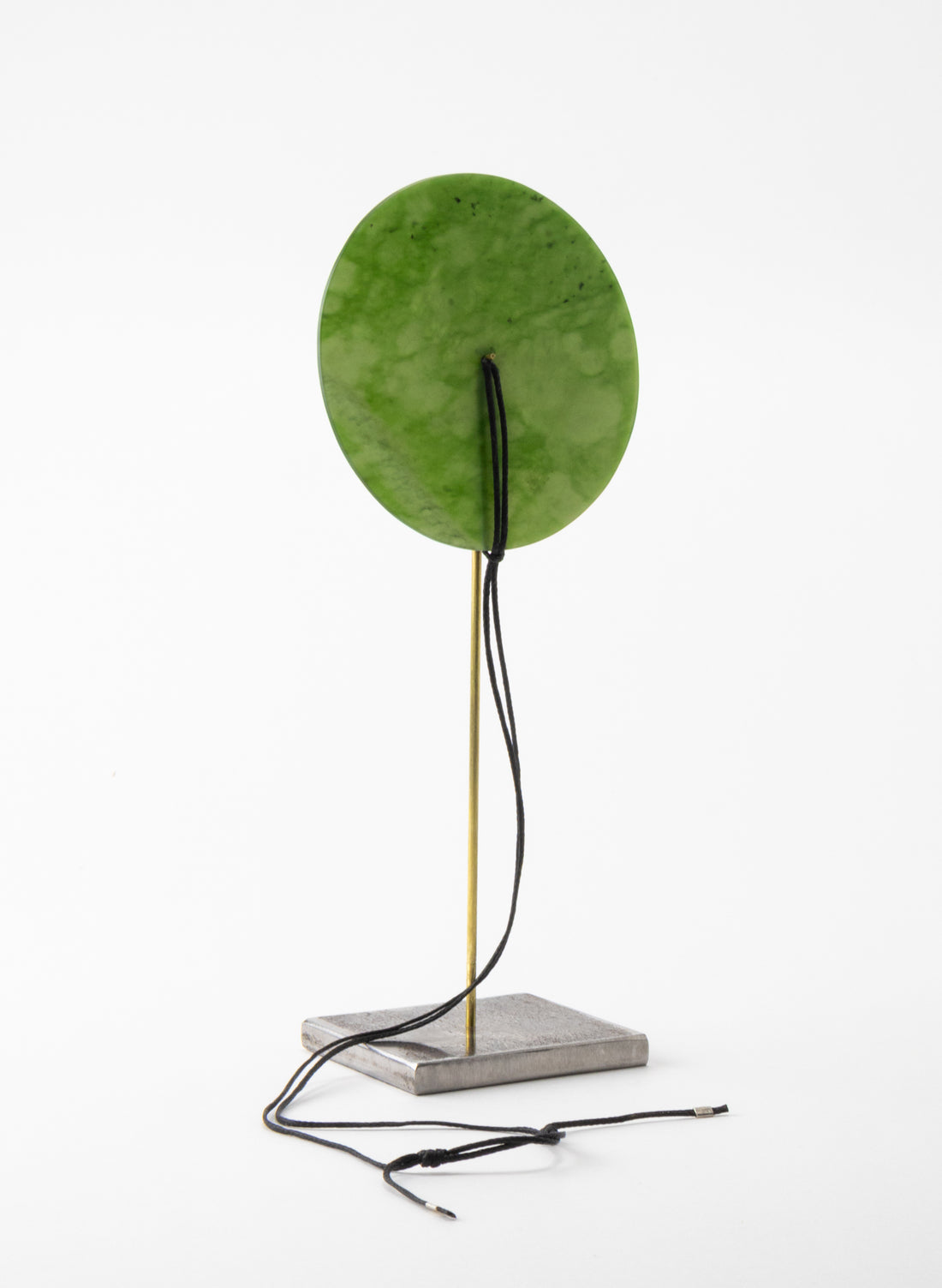Round Disc NZ Pounamu Necklace with Stand