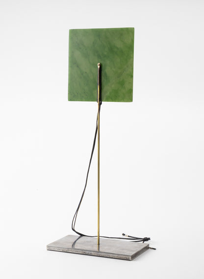 Square Disc NZ Pounamu Necklace with Stand