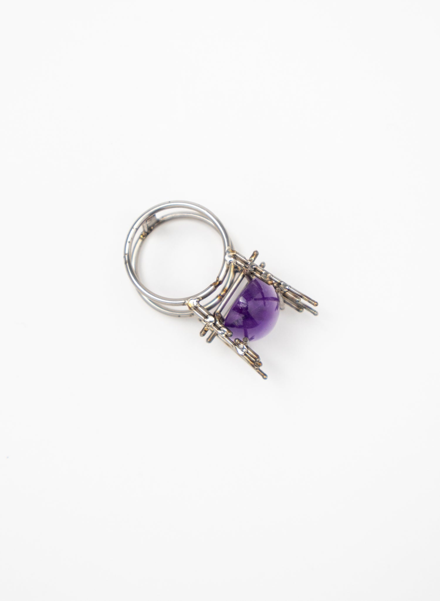 Amethyst Stainless Steel Ring