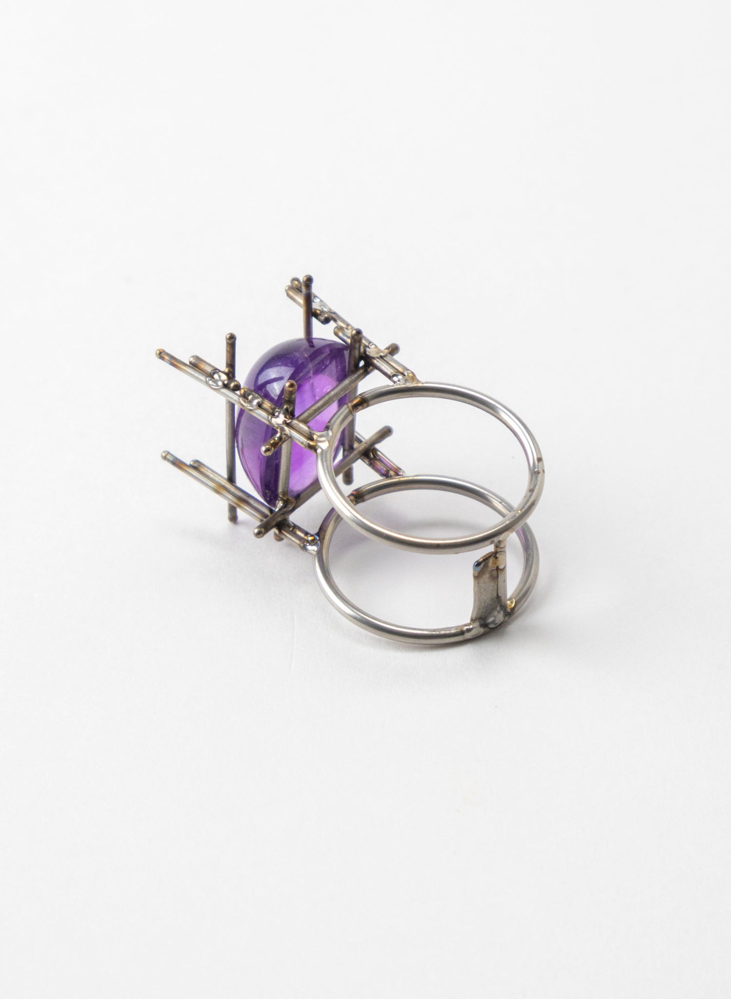 Amethyst Stainless Steel Ring