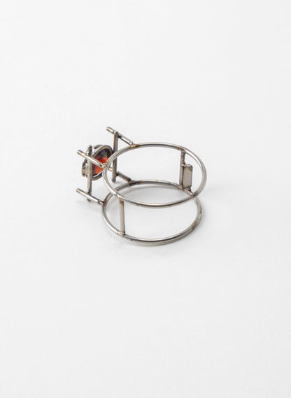 Garnet Stainless Steel Ring
