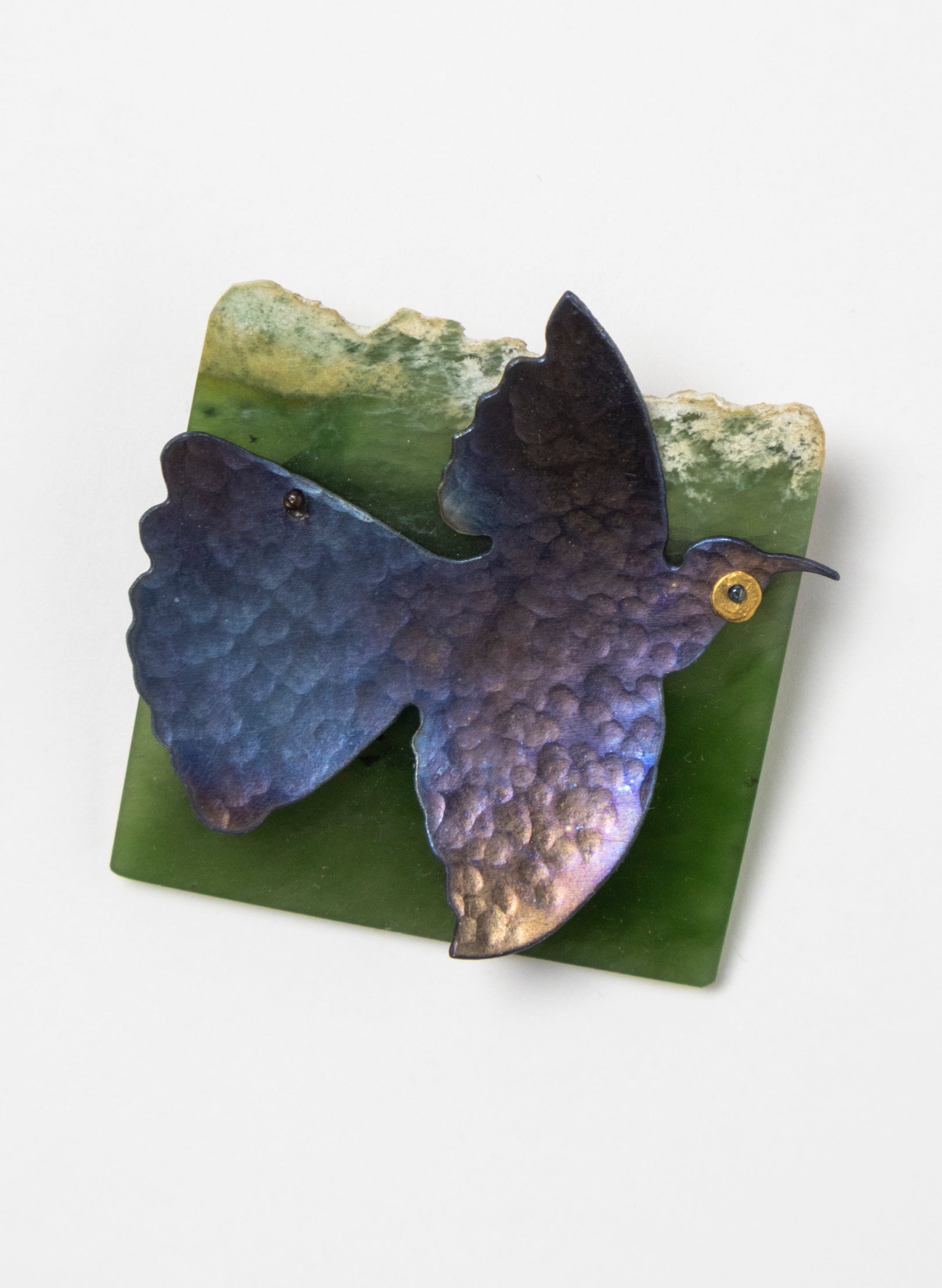 Pounamu, Titanium, Stainless Steel Brooch