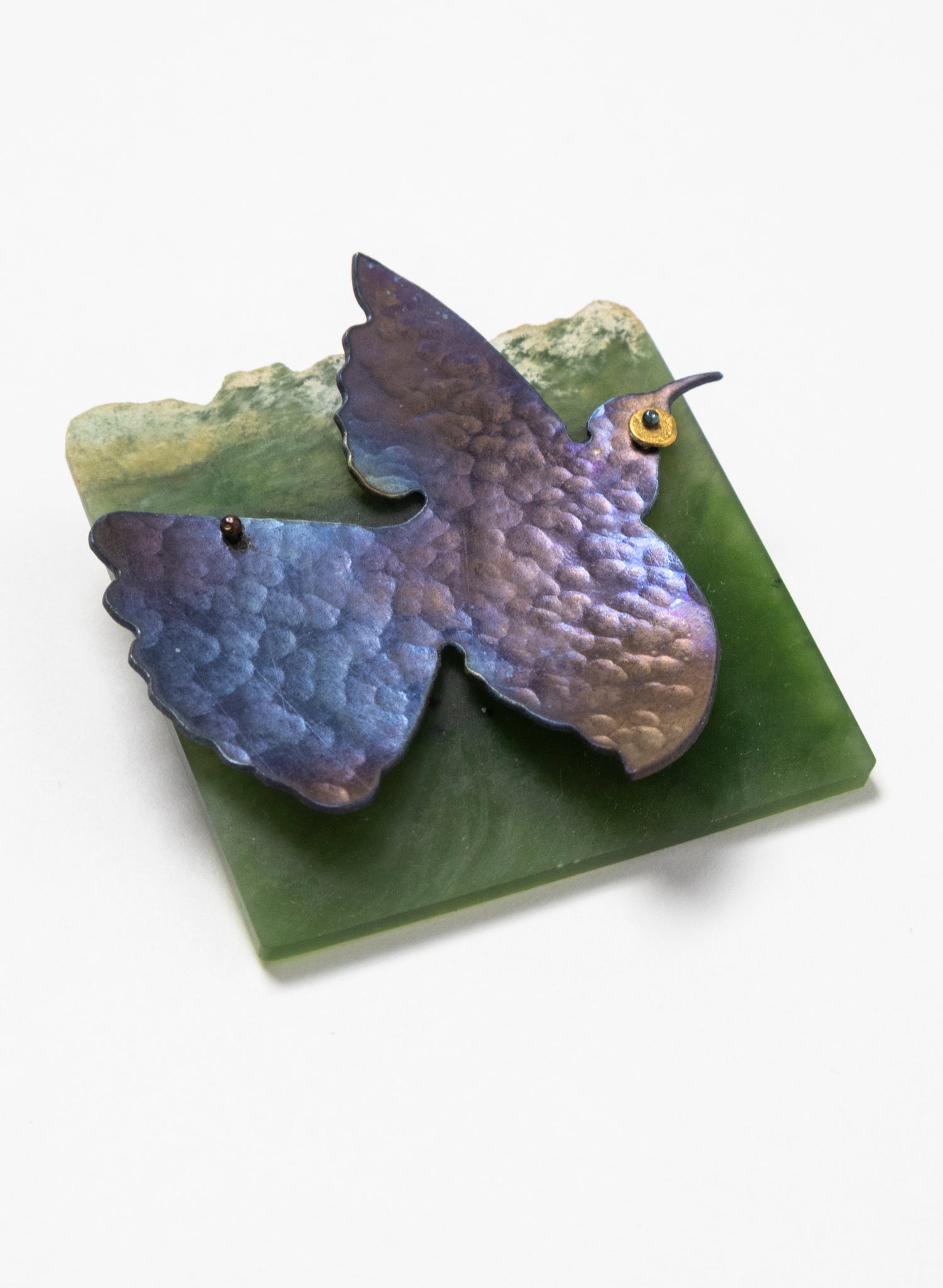 Pounamu, Titanium, Stainless Steel Brooch