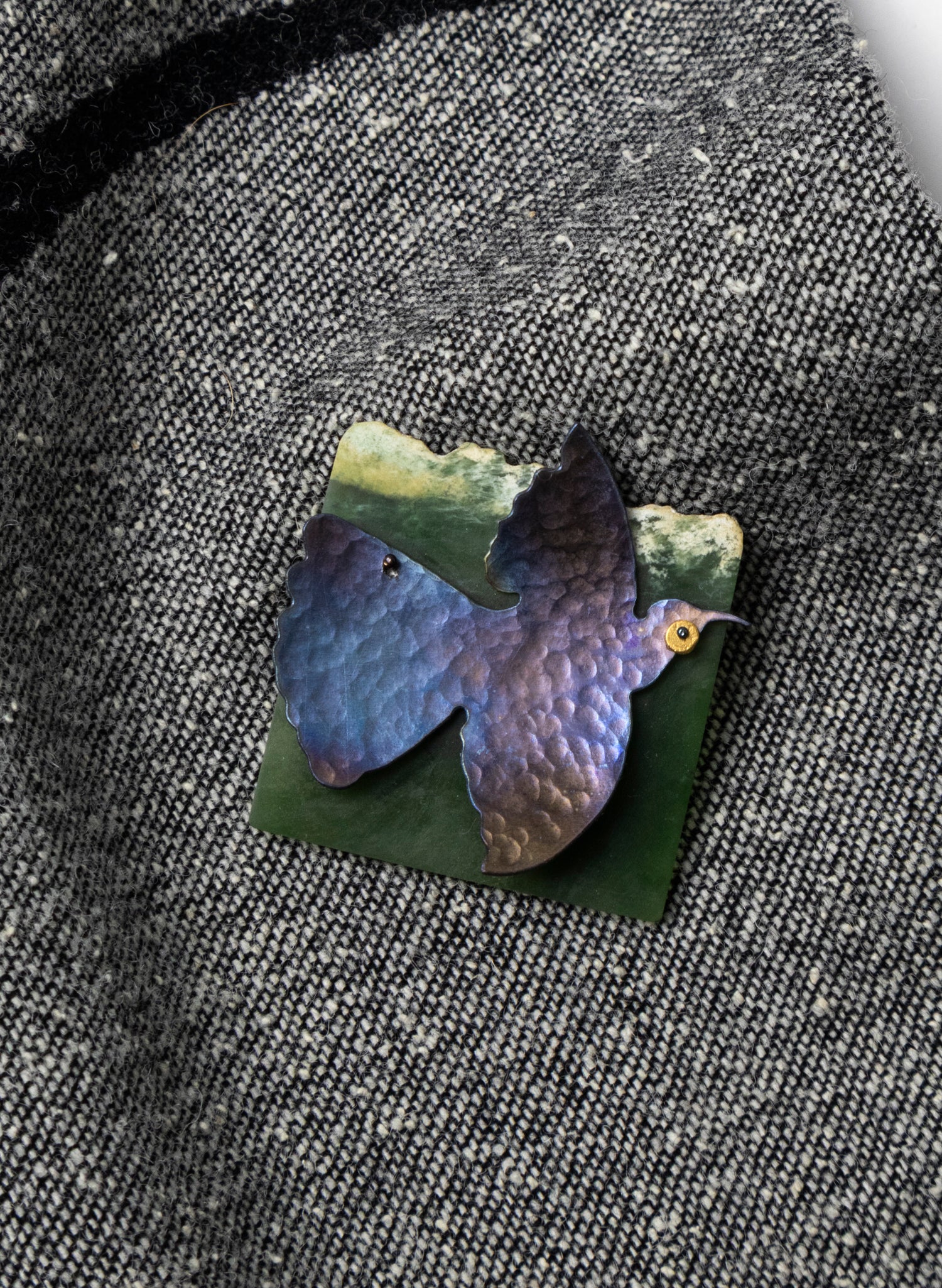 Pounamu, Titanium, Stainless Steel Brooch