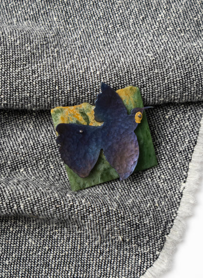 Pounamu, Titanium, Stainless Steel Brooch