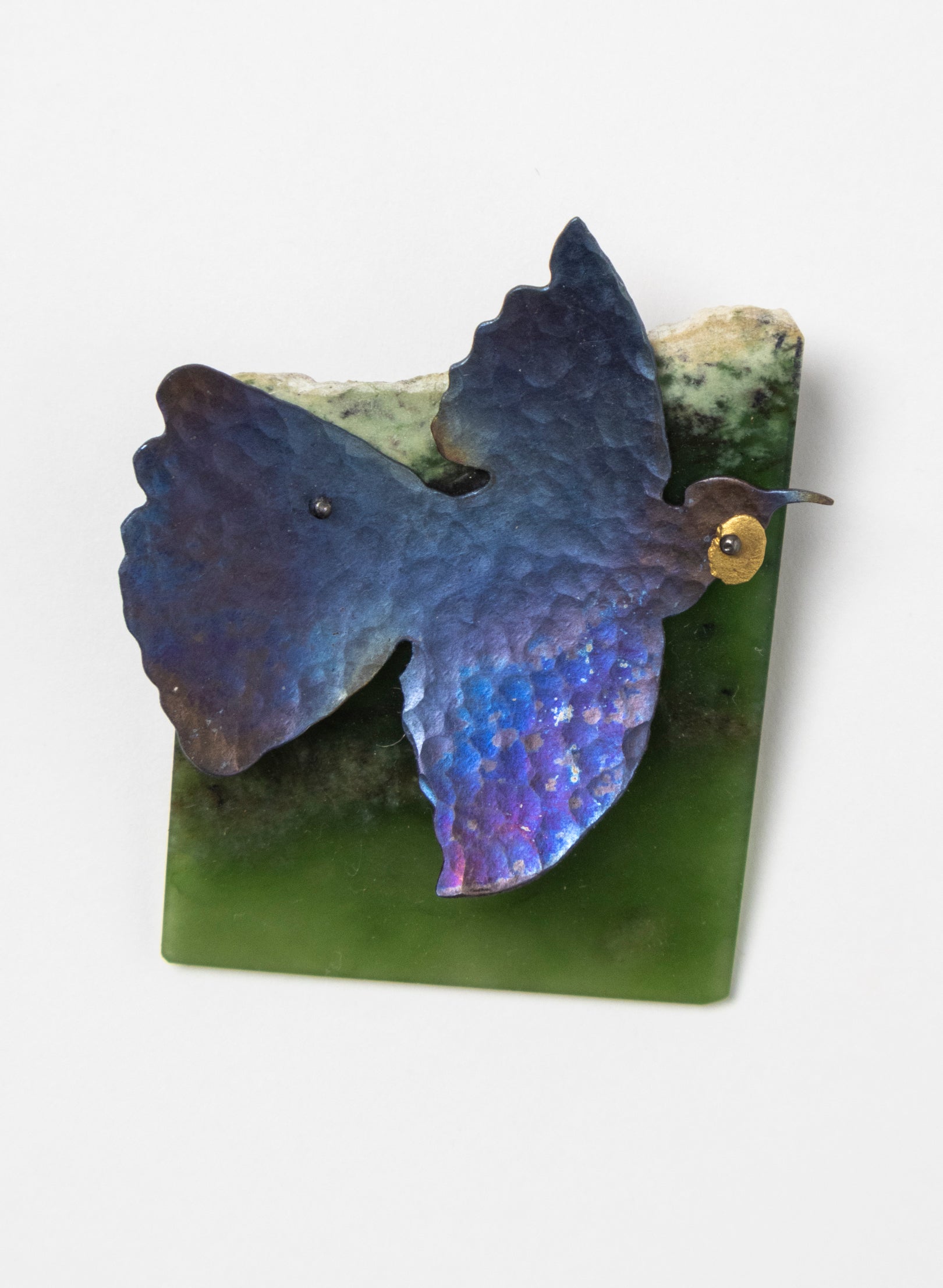 Pounamu, Titanium, Stainless Steel Brooch