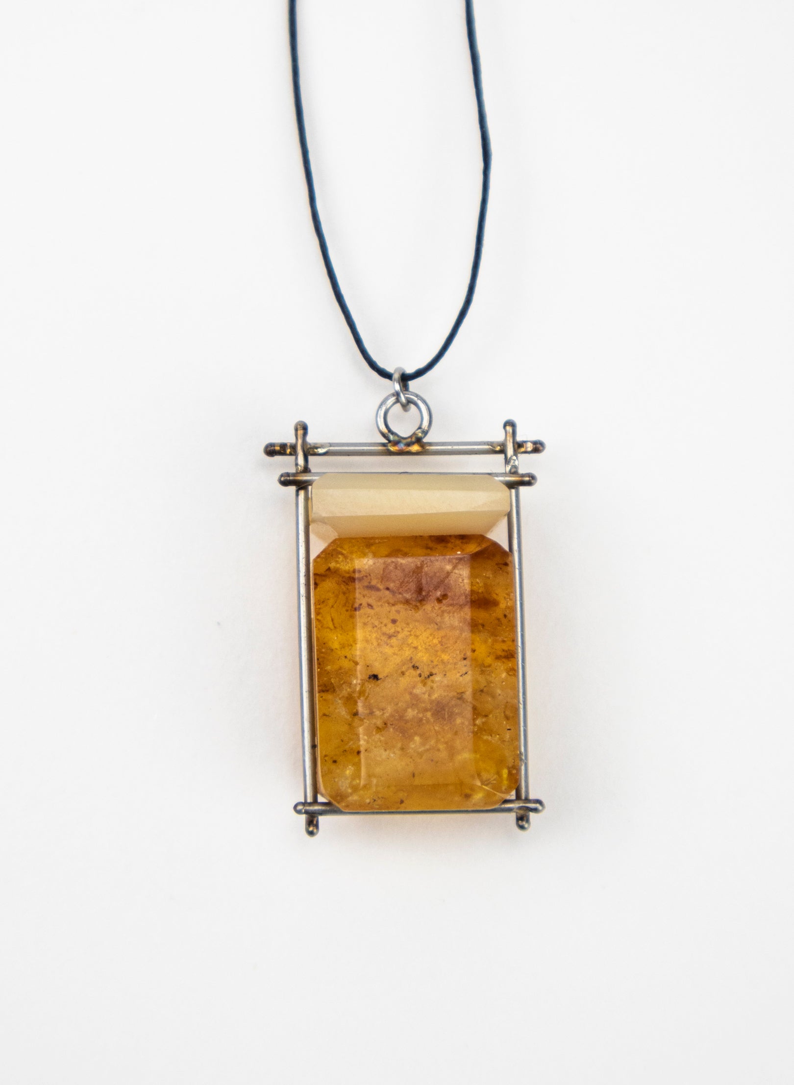 Mother of Pearl, NZ Kauri Gum Necklace