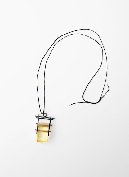 Mother of Pearl, NZ Kauri Gum Necklace