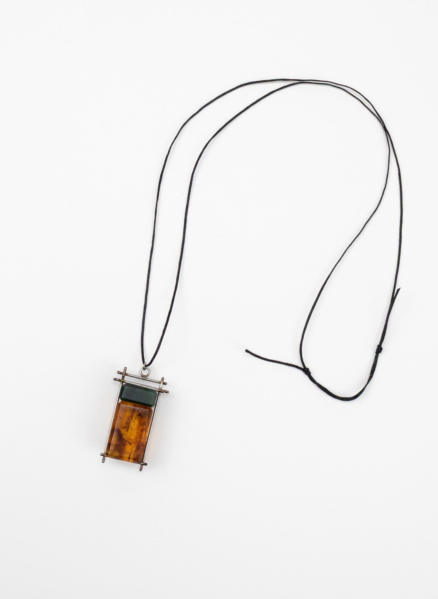 Pounamu and NZ Kauri Gum Necklace