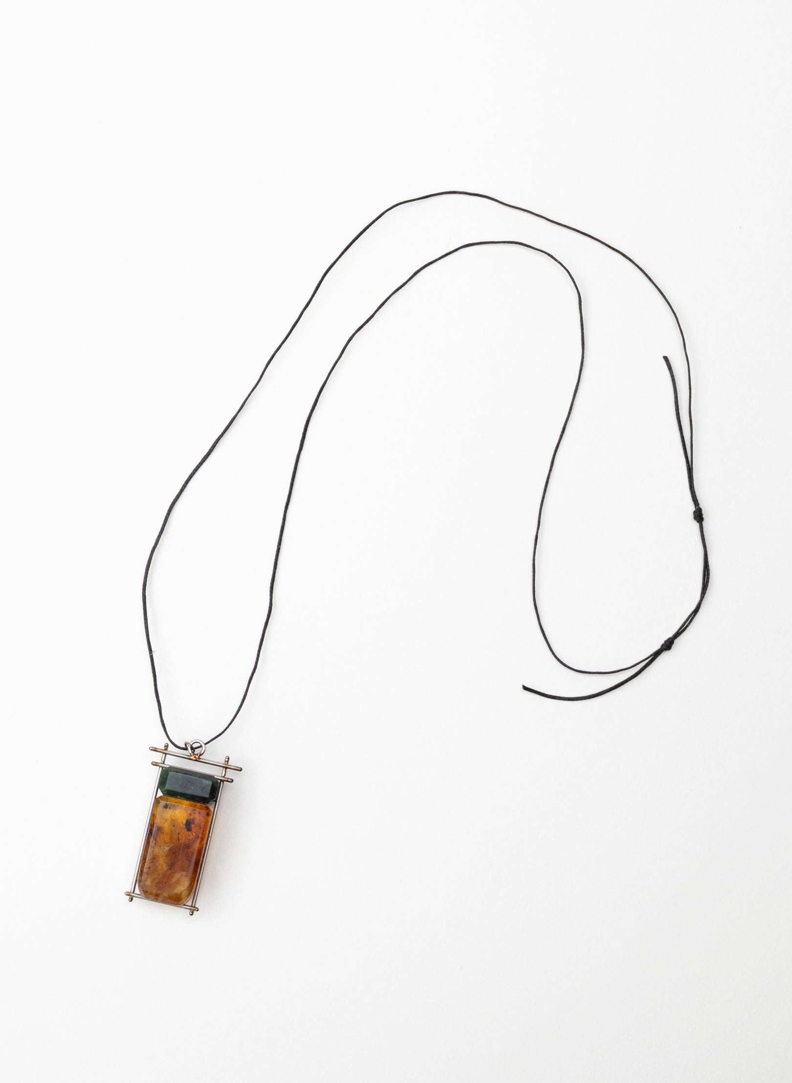 Pounamu and NZ Kauri Gum Necklace