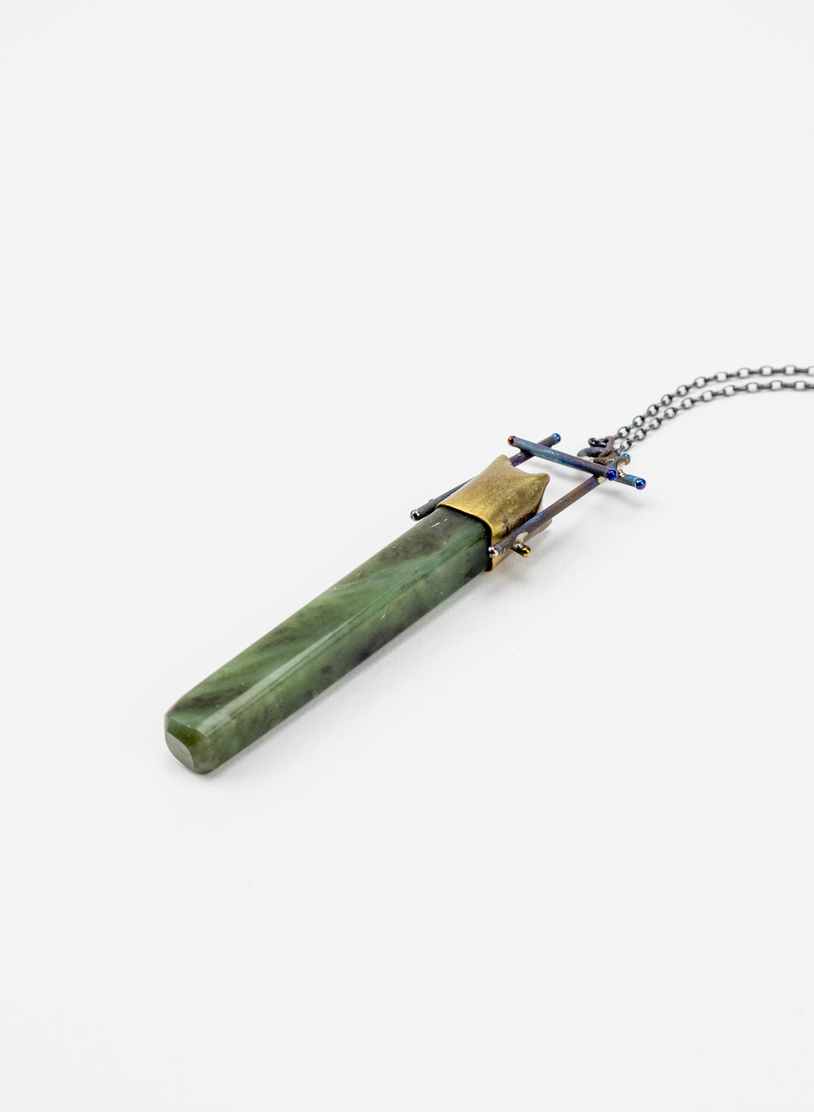 Citrine, Brass, Pounamu Necklace
