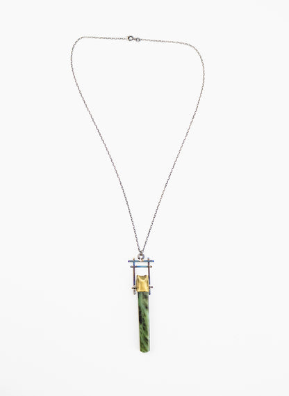 Citrine, Brass, Pounamu Necklace