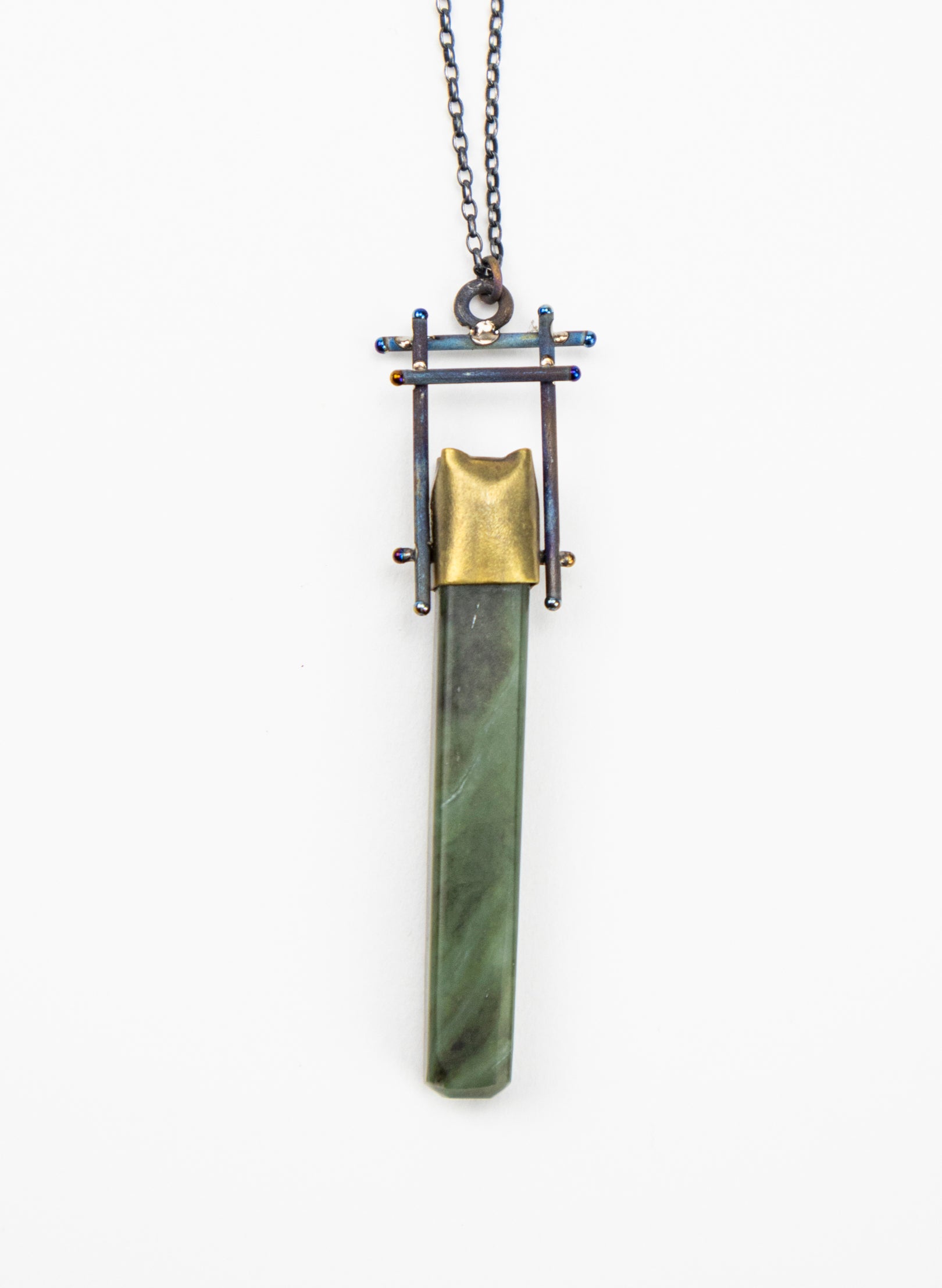 Citrine, Brass, Pounamu Necklace