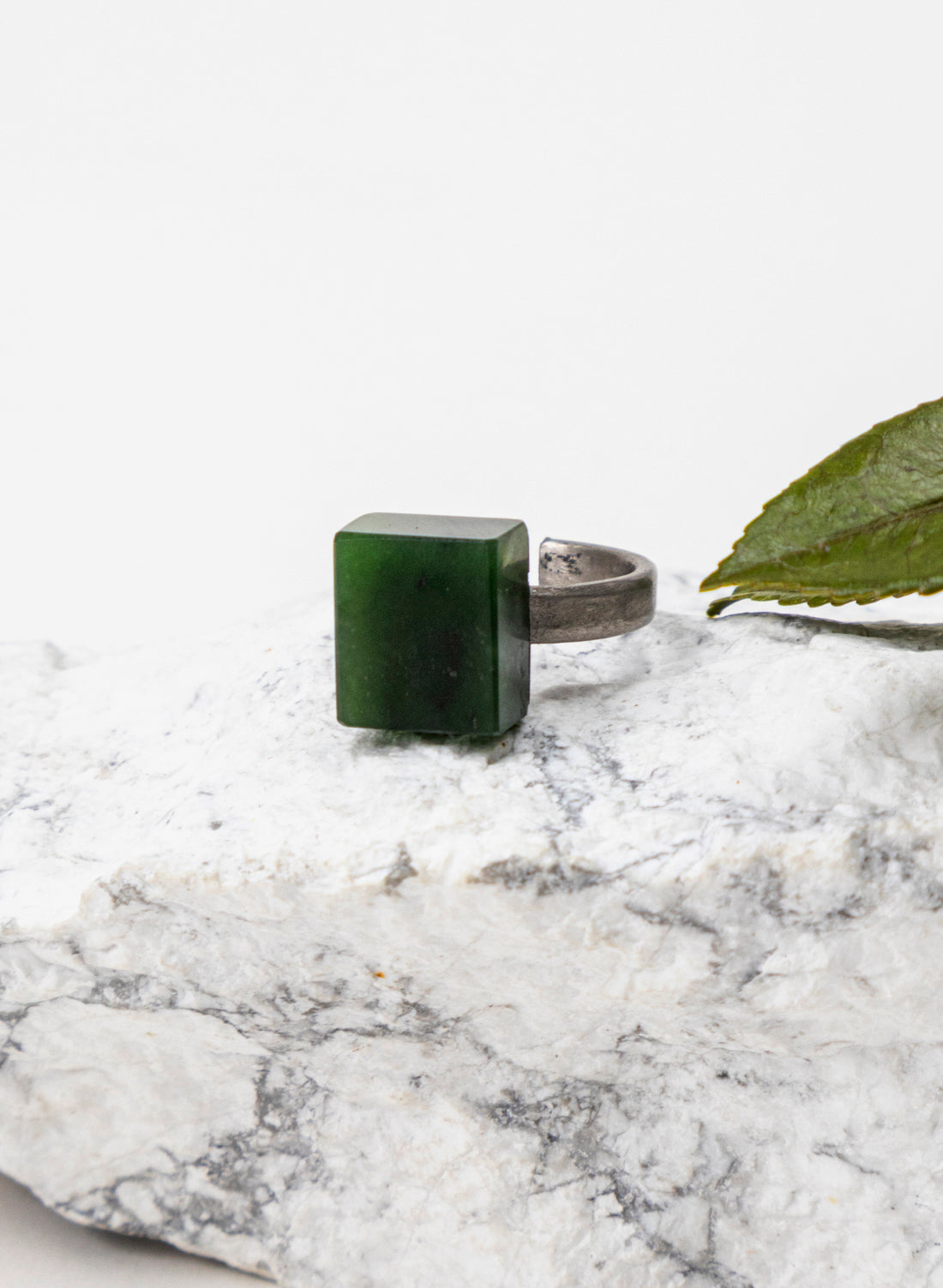 Square Pounamu Titanium Ring