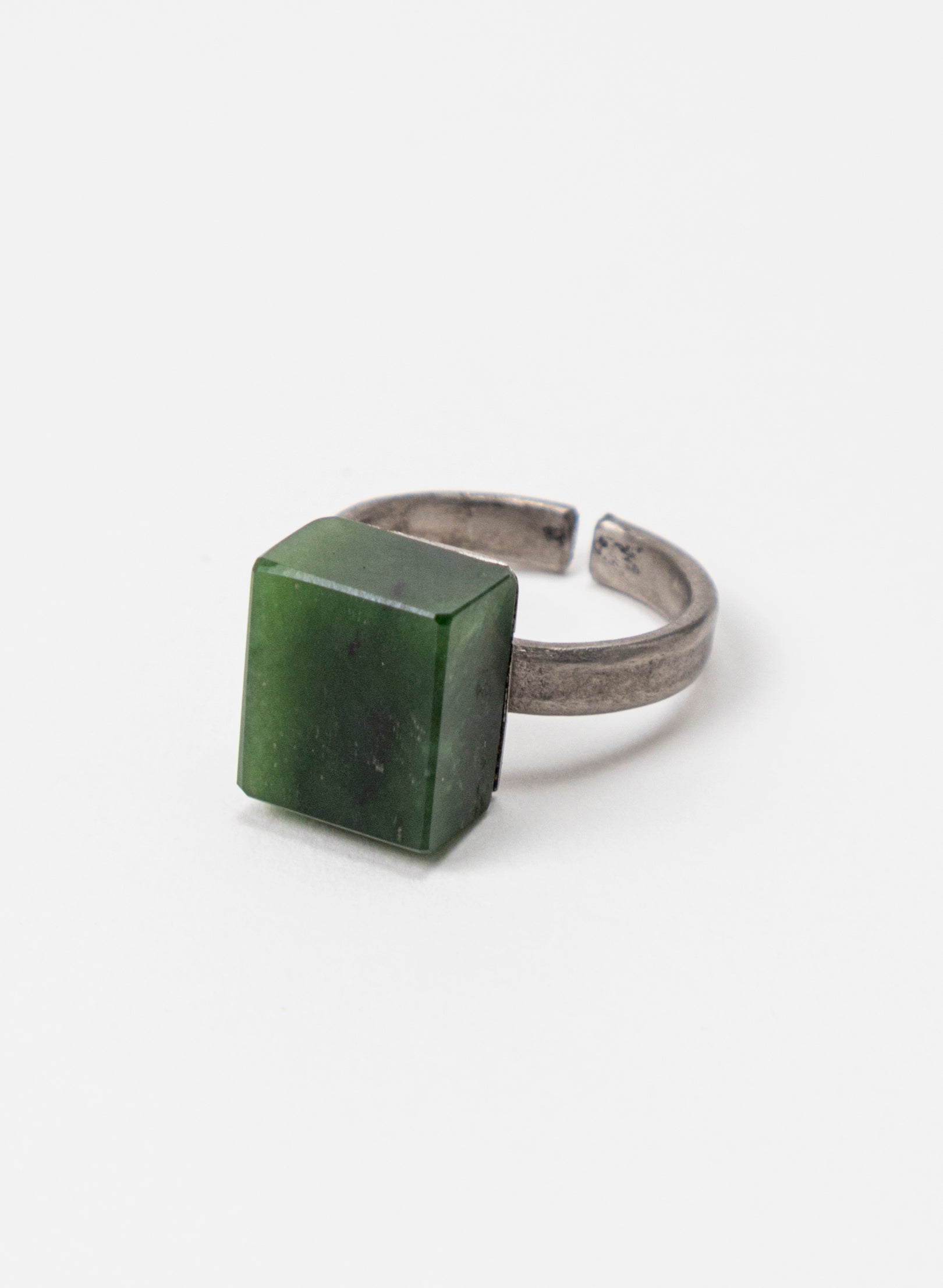 Square Pounamu Titanium Ring