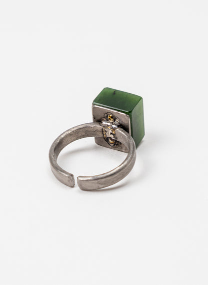 Square Pounamu Titanium Ring