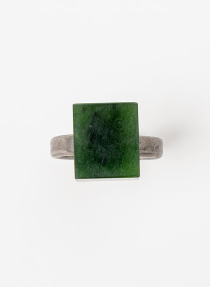 Square Pounamu Titanium Ring