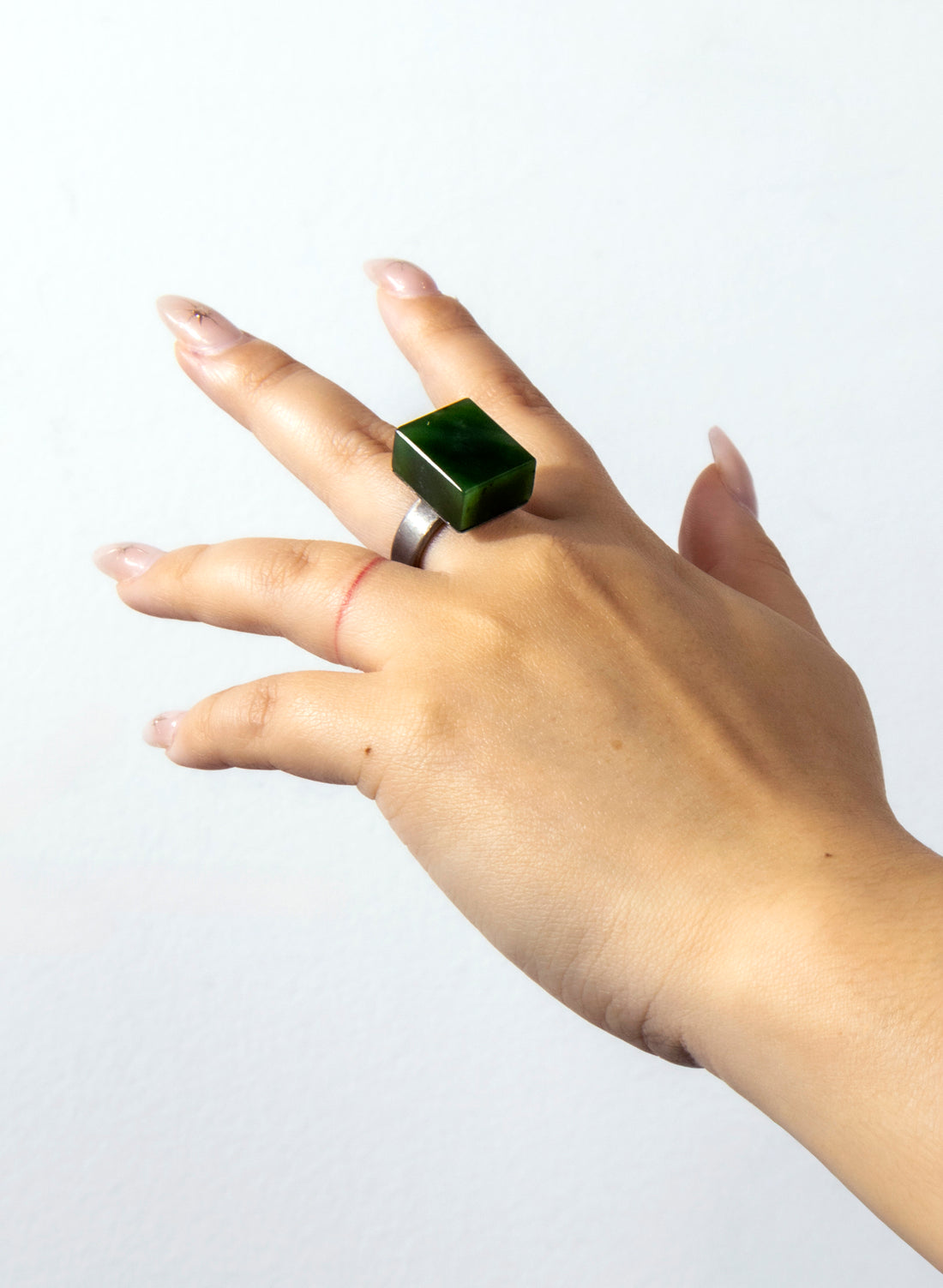 Square Pounamu Titanium Ring