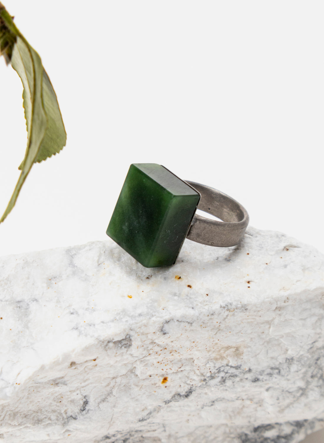 Square Pounamu Titanium Ring
