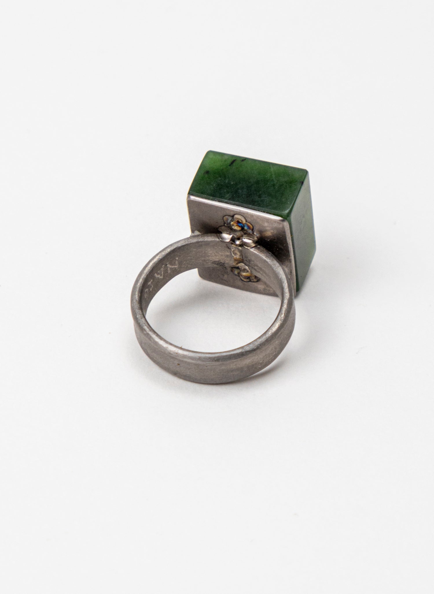 Square Pounamu Titanium Ring