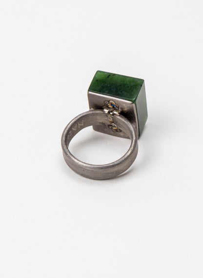 Square Pounamu Titanium Ring