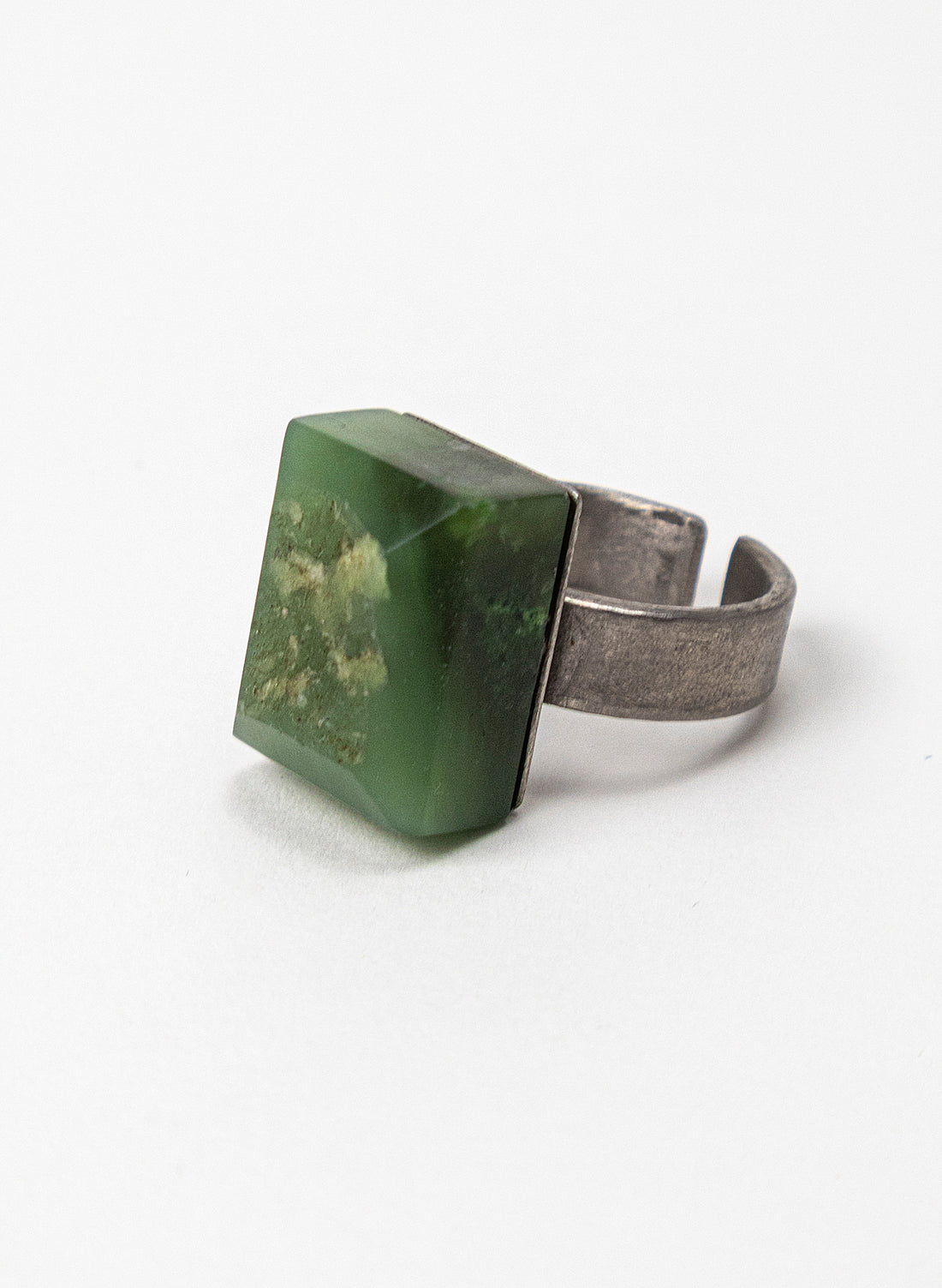 Square Pounamu Titanium Ring
