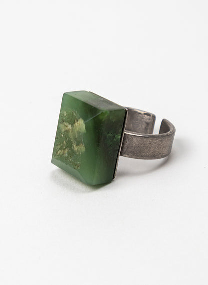 Square Pounamu Titanium Ring