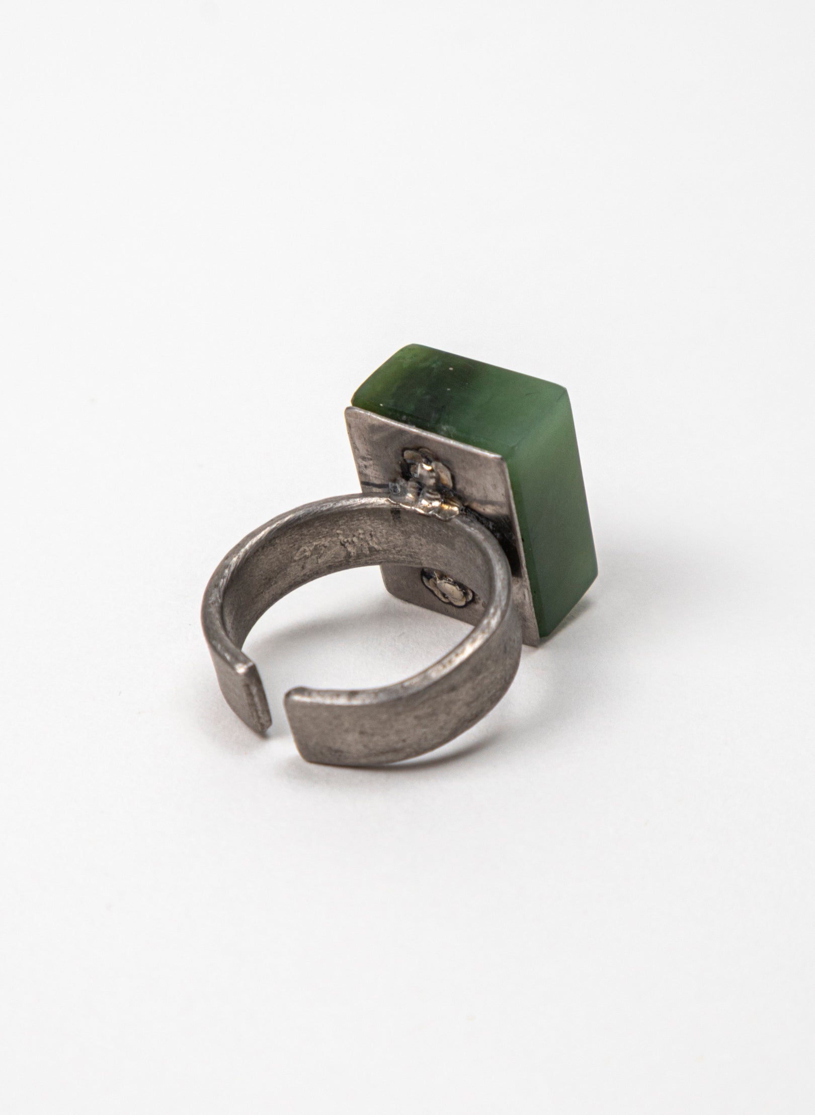 Square Pounamu Titanium Ring
